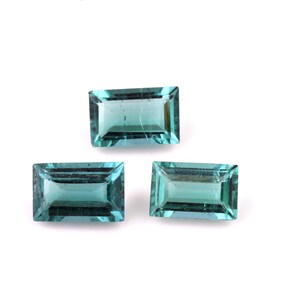 100%Natural Blue Tourmaline Baguette Shape Faceted 3 Pcs Lot Loose Gemstone Tourmaline For Making Jewelry 1.60 Carat 6X4 To 6X4 MM B-69