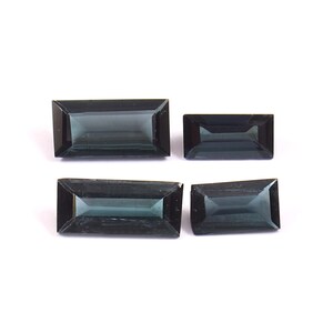 4 Pcs Lots, Natural Tourmaline Indicolite Color Baguette Shape - 3.75 Carat - Good Quality For Tourmaline Gemstone At Wholesale Price C-6131