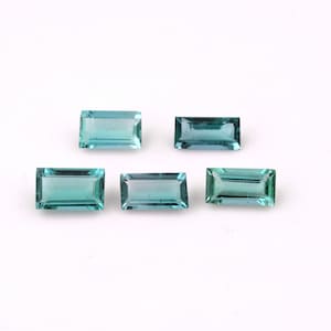 100%Natural Blue Tourmaline Baguette Shape Faceted 5 Pcs Lot Loose Gemstone Tourmaline For Making Jewelry 3.30 Carat 7X3 To 7X4 MM B-62