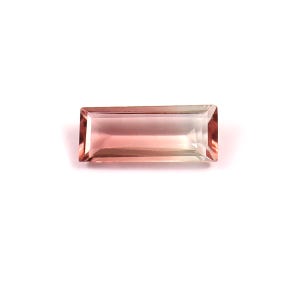 Pink Bi-Color Tourmaline Baguette Gemstone: 1.00 Carat, Jewelry Making
