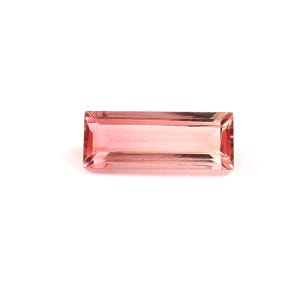 Pink Bi-Color Tourmaline Baguette: 1.00 Carat Gemstone for Jewelry Making (8.5x3.2x2.4 MM