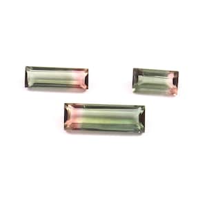 Watermelon Tourmaline Baguette: Bi-Color Gemstone for Jewelry Making