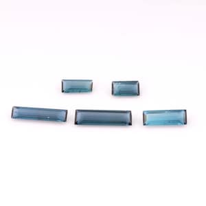 100%Natural Tourmaline Indicolite Color Baguette Shape Faceted 5 Pcs Lot Loose Gemstone Tourmaline Making Jewelry 1.25 Ct 5X3 To 10X3 MM B63