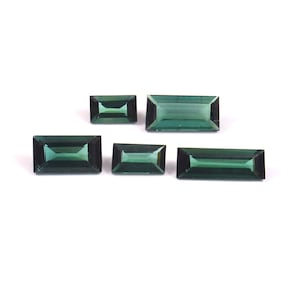 5 Pcs Lot Natural Bluish Green Tourmaline Baguette Shape Faceted Cut Stone Tourmaline Gemstone For Jewelry Making & Wholesale Price C6232