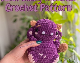 Crochet Pattern Smol Baby Monster // Demon Crochet Pattern // Cute kawaii Crochet Patterns // Spooky Crochet Pattern // Baby Monster Crochet