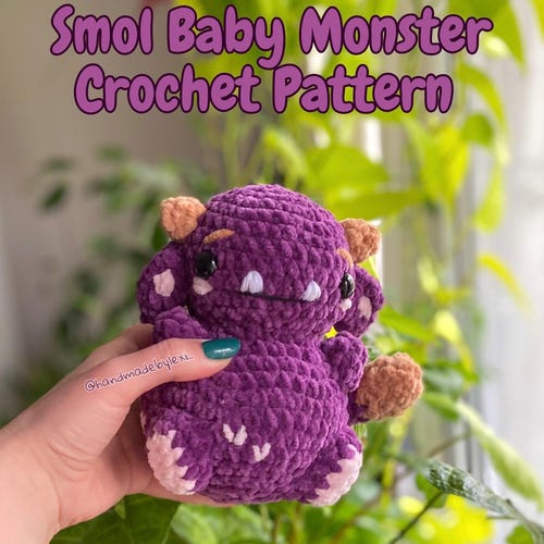 Crochet Pattern Smol Baby Monster // Demon Crochet Pattern // Cute kawaii Crochet Patterns // Spooky Crochet Pattern // Baby Monster Crochet
