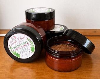 Fußpeeling mit Pfefferminze | Natürliches Peeling | Fußbad mit Bittersalz | Pediküre mit Teebaumöl | Fußpflege | Fußpflege | Behandlung für trockene Haut | Handgefertigt