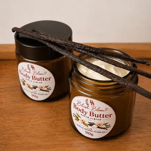 Vanilla body butter satin finish, natural body butter for dry skin