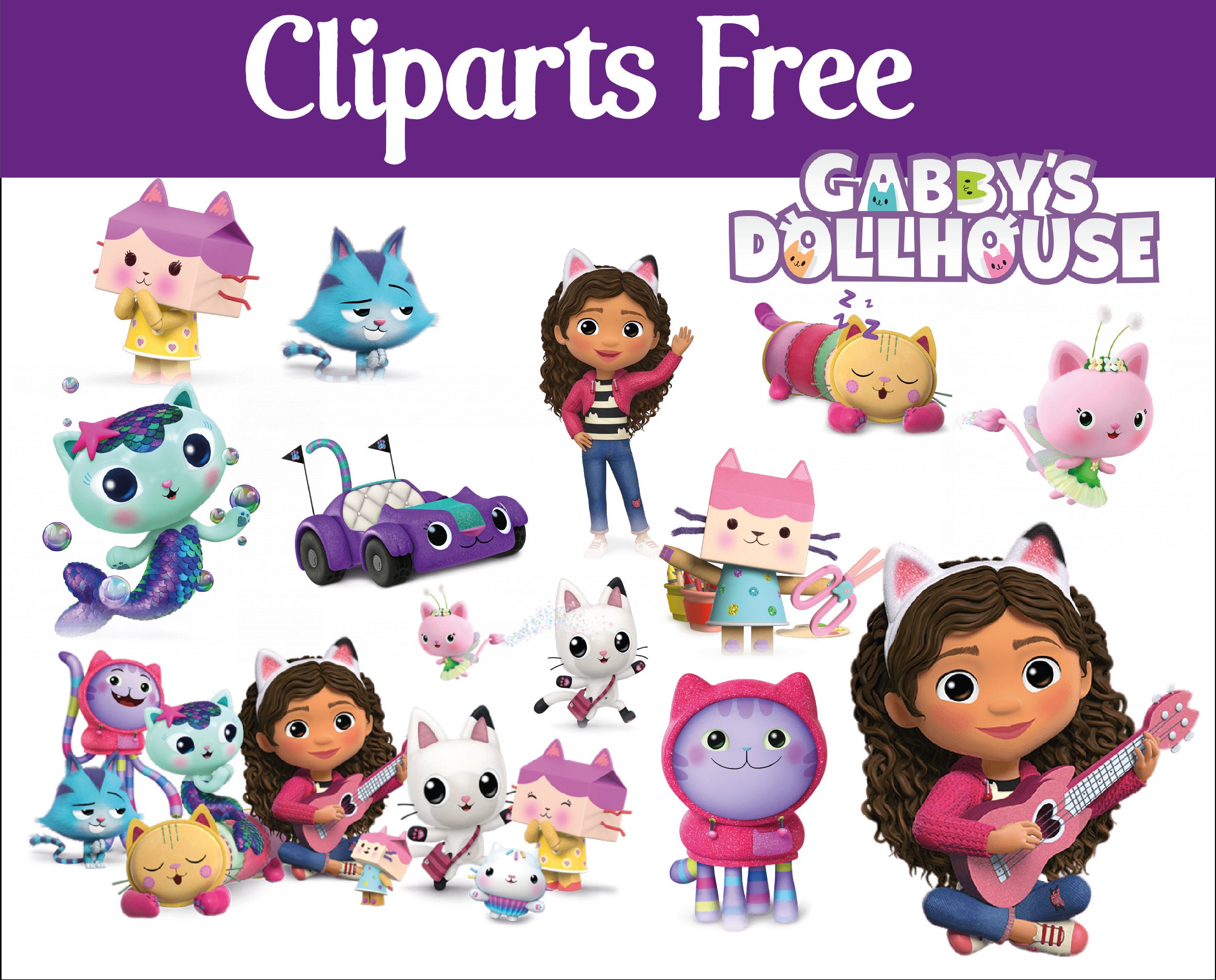 Gabby's Dollhouse 21 Digital Papers Cliparts Free Etsy Finland