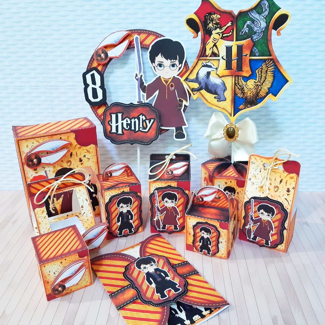 Harry Potter 3 Party Favors Boxes Personalized Birthday Etsy