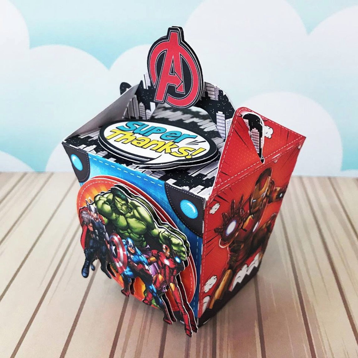 Avengers cod30 Party Favors Boxes Personalized Birthday Etsy