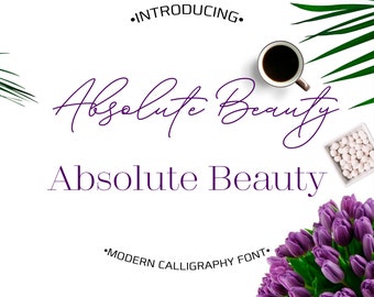 5 IN 1 Font Bundle Download / ABSOLUTE BEAUTY / Calligraphy Font / Digital Font / Wedding Font / Instant Download Fonts