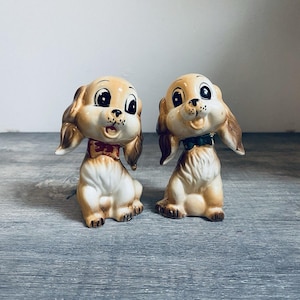Vintage Commodore Anthropomorphic Puppy Dog Salt & Pepper Shakers