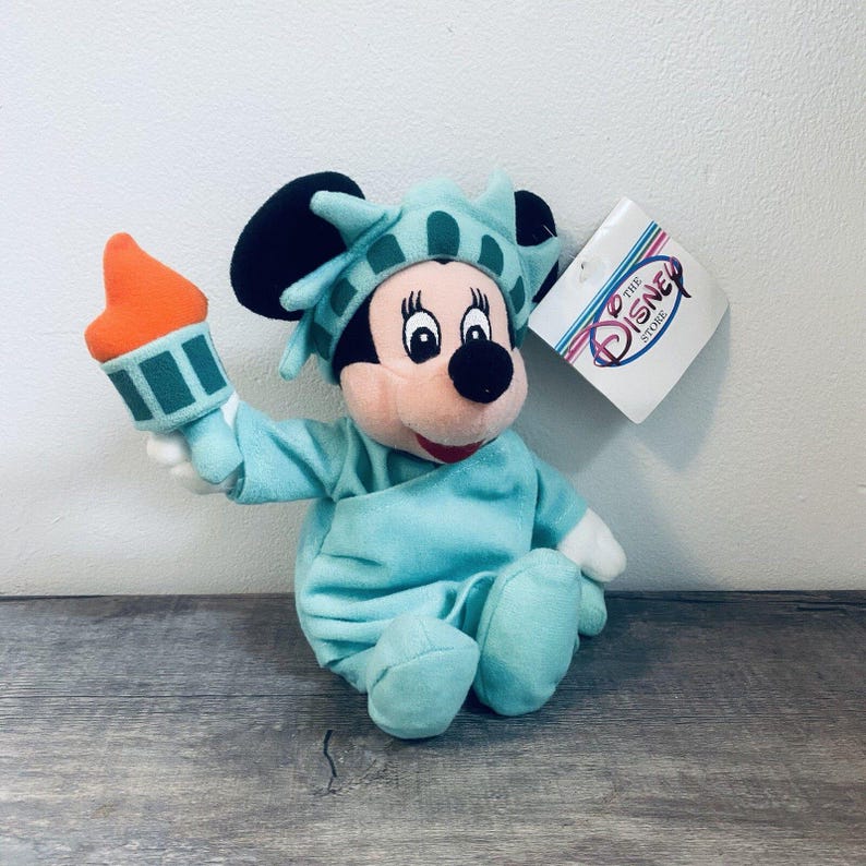 Disney Theme Park Store Mini Bean Bag Plush Liberty Minnie Mouse 9 Inch New With Tag Patriotic Collectible Plush 画像 1
