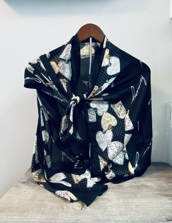 Vintage Oversized 80 Chico Harmony Love Grace Heart Scarf