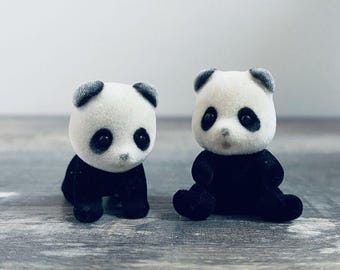 Calico Critters Sylvanian Families Panda Bear Twin Babies Epoch Sitting Crawling