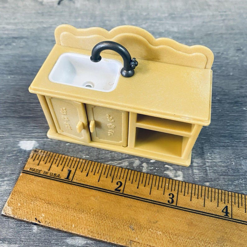 Calico Critter Sylvanian Families Beige Kitchen Sink Only Replacement Accessory Bild 6