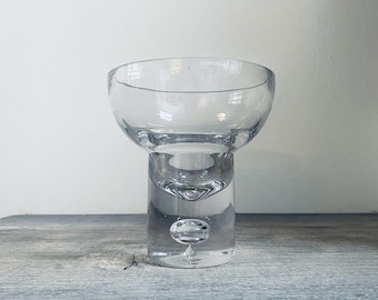 Vintage Stem Ball Tealight Holder Glass Candle Holder Clear Glass Votive Holder Mid Century Style Home Decor Wedding Centerpiece