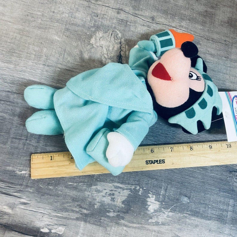 Disney Theme Park Store Mini Bean Bag Plush Liberty Minnie Mouse 9 Inch New With Tag Patriotic Collectible Plush 画像 7
