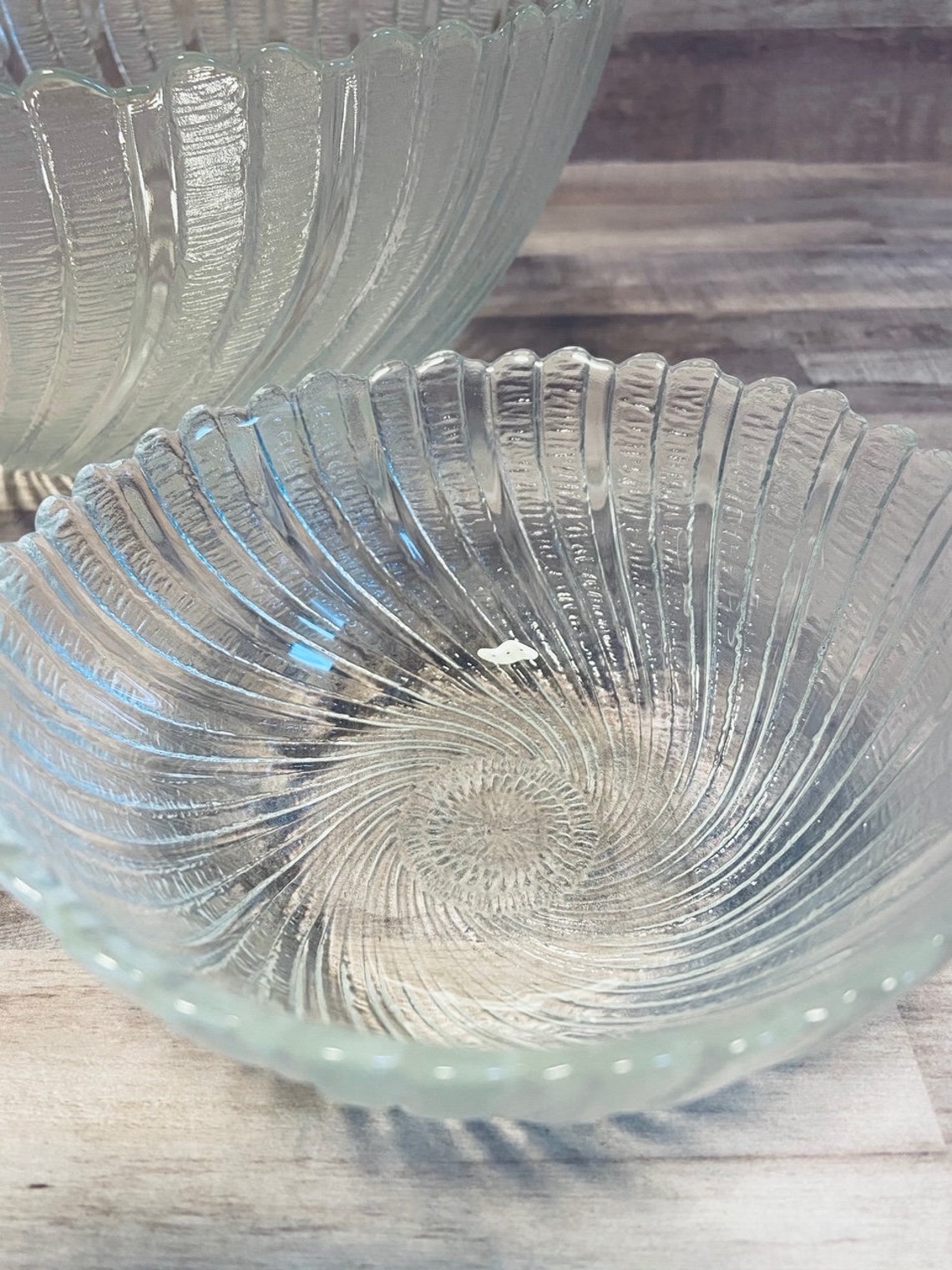 Mid Century Vintage Glass Chip and Dip Serving Bowls with Etsy