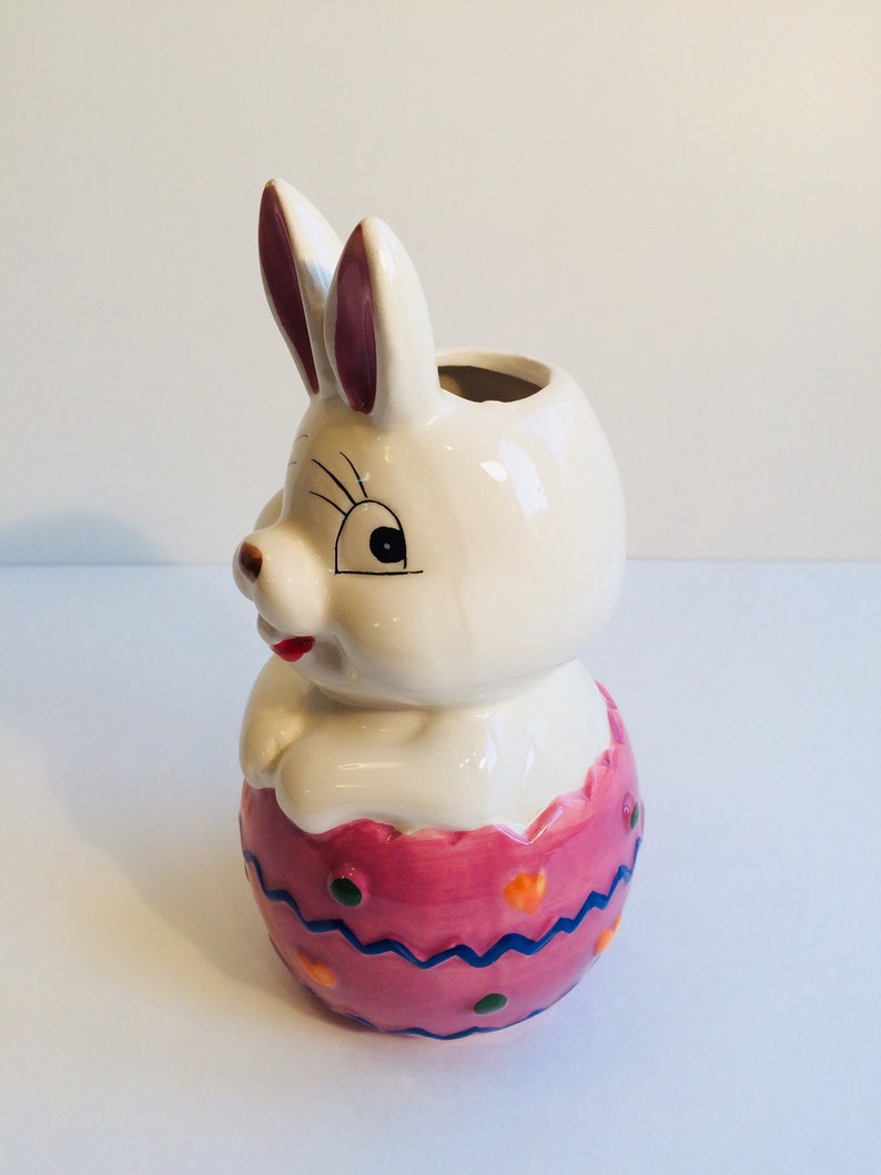 Vintage Easter Bunny Ceramic Vase Etsy