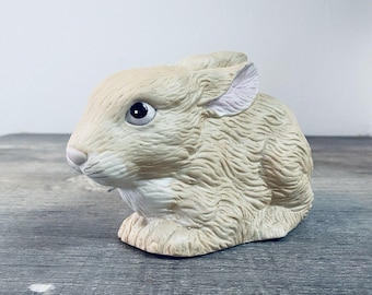 Vintage Ceramic Easter Bunny Rabbit Figurine Tabletop Decor Spring Cottage Easter Collectible