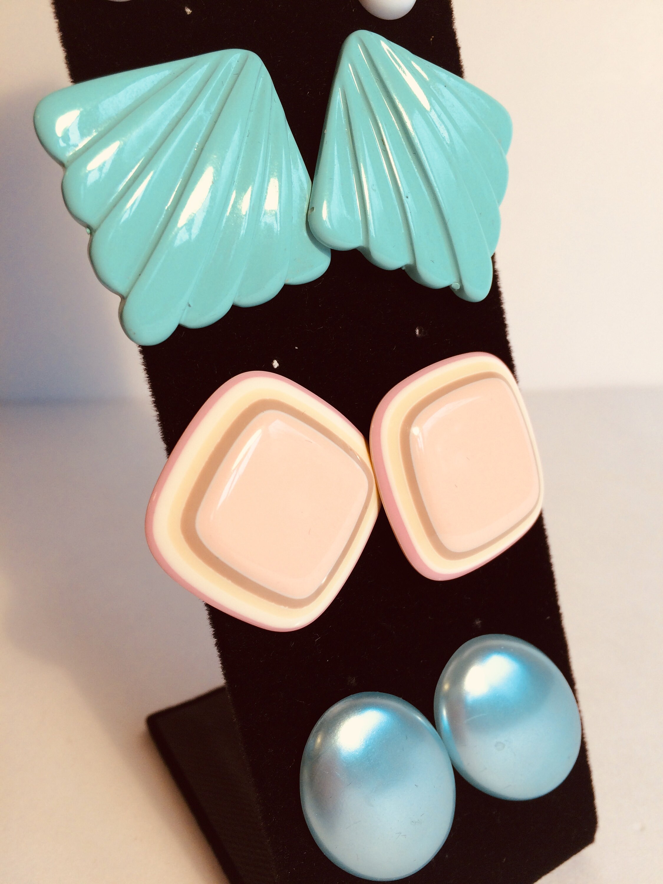 5 Pair of 1980s Vintage Plastic Costume Jewelry Earrings with Etsy