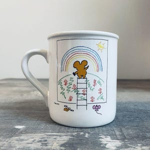 Vintage 80s Teddy Bear Have a Rainbow Day Hallmark Mug