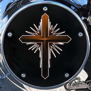 Derby personnalisé Harley Davidson ou carter de distribution (au choix) Twin Cam Big Twin EVO M8 Touring Trike Sportster 1200 883 Dark Cross Orange