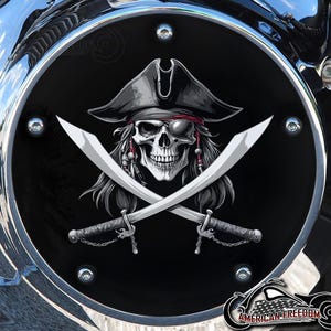 Harley Davidson Custom Derby or Timing cover &quot;your choice&quot; Twin Cam Big Twin EVO M8 Touring Trike Sportster 883/1200 Jolly Roger