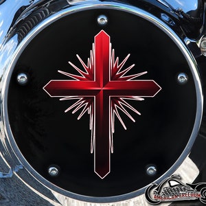 Derby personnalisé Harley Davidson ou carter de distribution (au choix) Twin Cam Big Twin EVO M8 Touring Trike Sportster 1200 883 Dark Cross Red