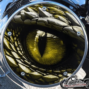 Derby personnalisé Harley Davidson ou carter de distribution « au choix » Twin Cam Big Twin EVO M8 Touring Trike Sportster 883/1200 Dragon Eye Yellow
