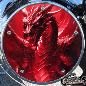 Derby personnalisé Harley Davidson ou carter de distribution (au choix) Twin Cam Big Twin EVO M8 Touring Trike Sportster 883 1200 Dragon Red