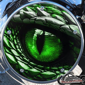Derby personnalisé Harley Davidson ou carter de distribution « au choix » Twin Cam Big Twin EVO M8 Touring Trike Sportster 883/1200 Dragon Eye Green