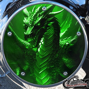 Derby personnalisé Harley Davidson ou carter de distribution (au choix) Twin Cam Big Twin EVO M8 Touring Trike Sportster 883 1200 Dragon Green