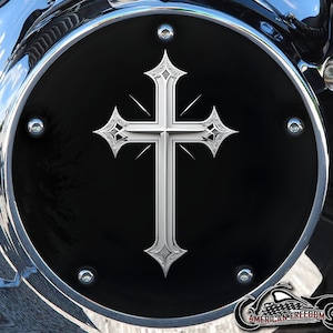 Derby personnalisé Harley Davidson ou carter de distribution (au choix) Twin Cam Big Twin EVO M8 Touring Trike Sportster 1200 883 Silver Cross