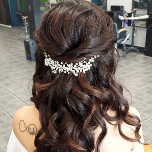 bridal back headpiece