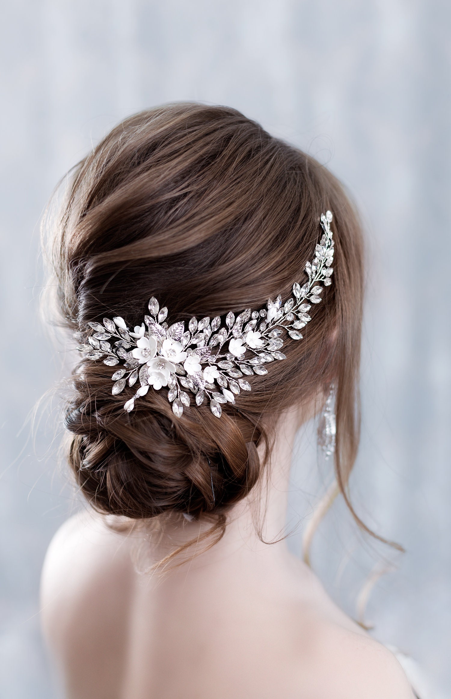 Ombord Træts webspindel vogn Crystal Bridal Hair Piece Bridal Hair Accessories Bridal Hair | Etsy