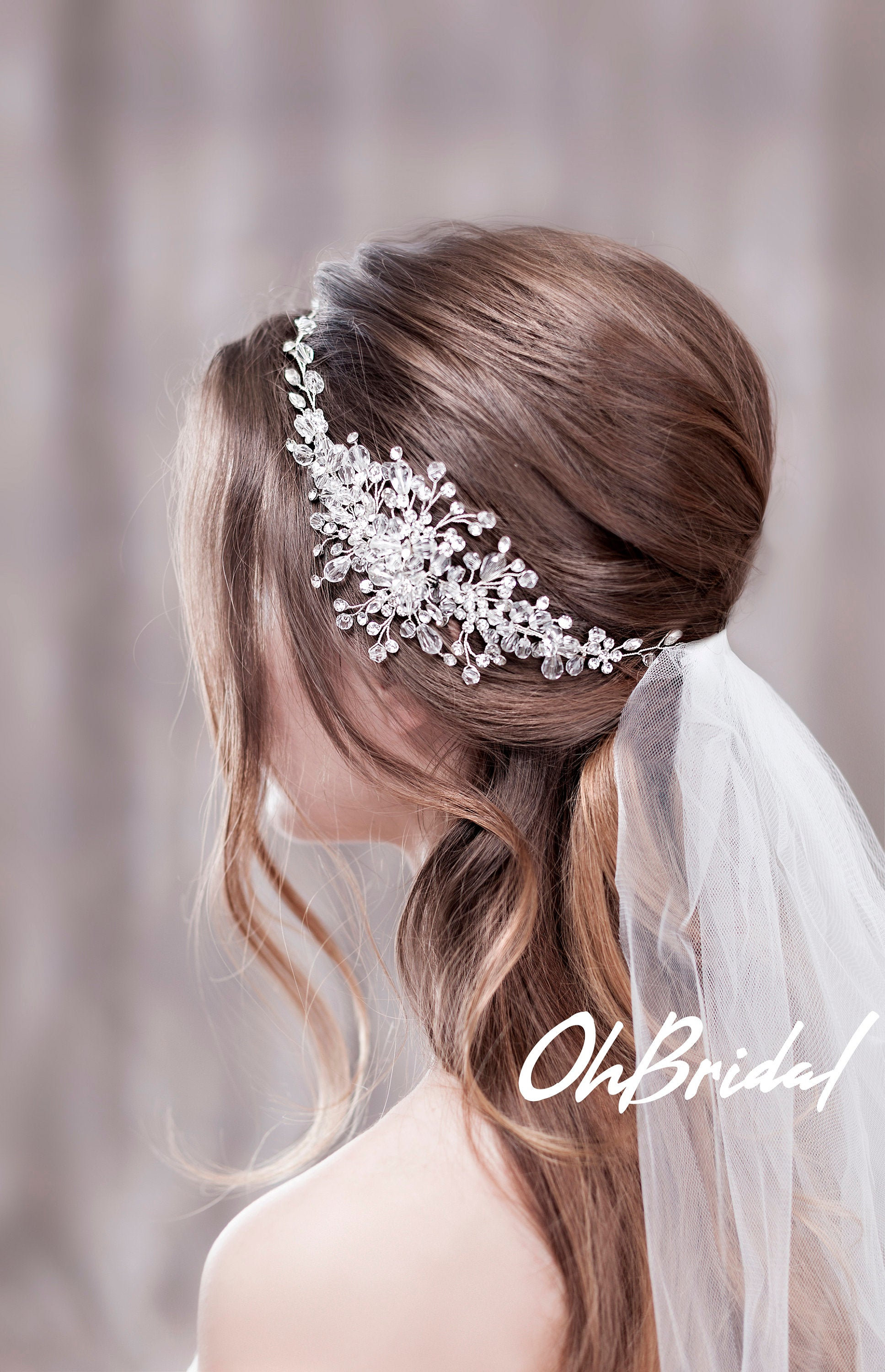 Crystal Bridal Hair Piece Wedding Hair 