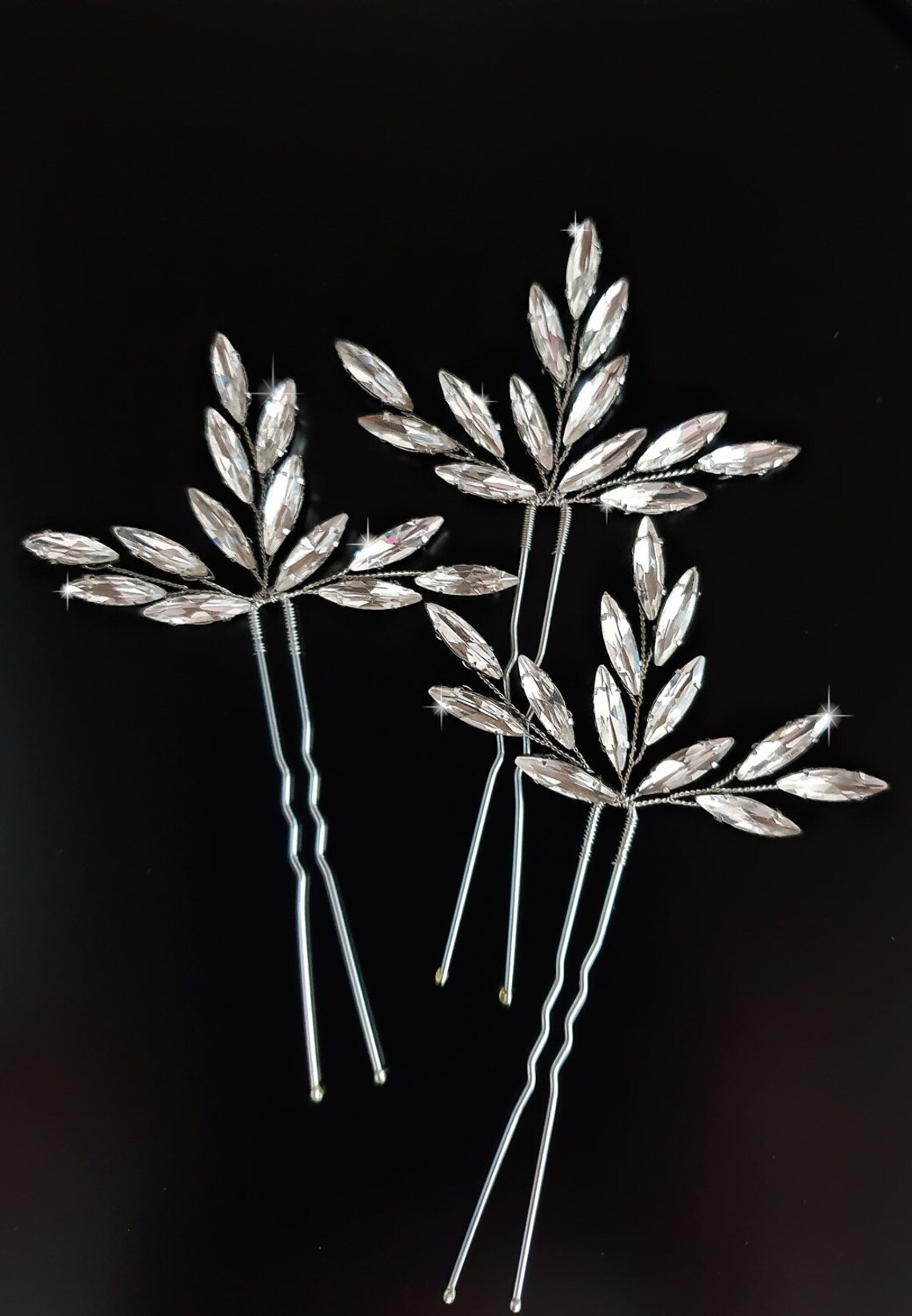 Bridal Hair Pins Crystal Hair Pins Wedding Hair Pins Wedding Etsy