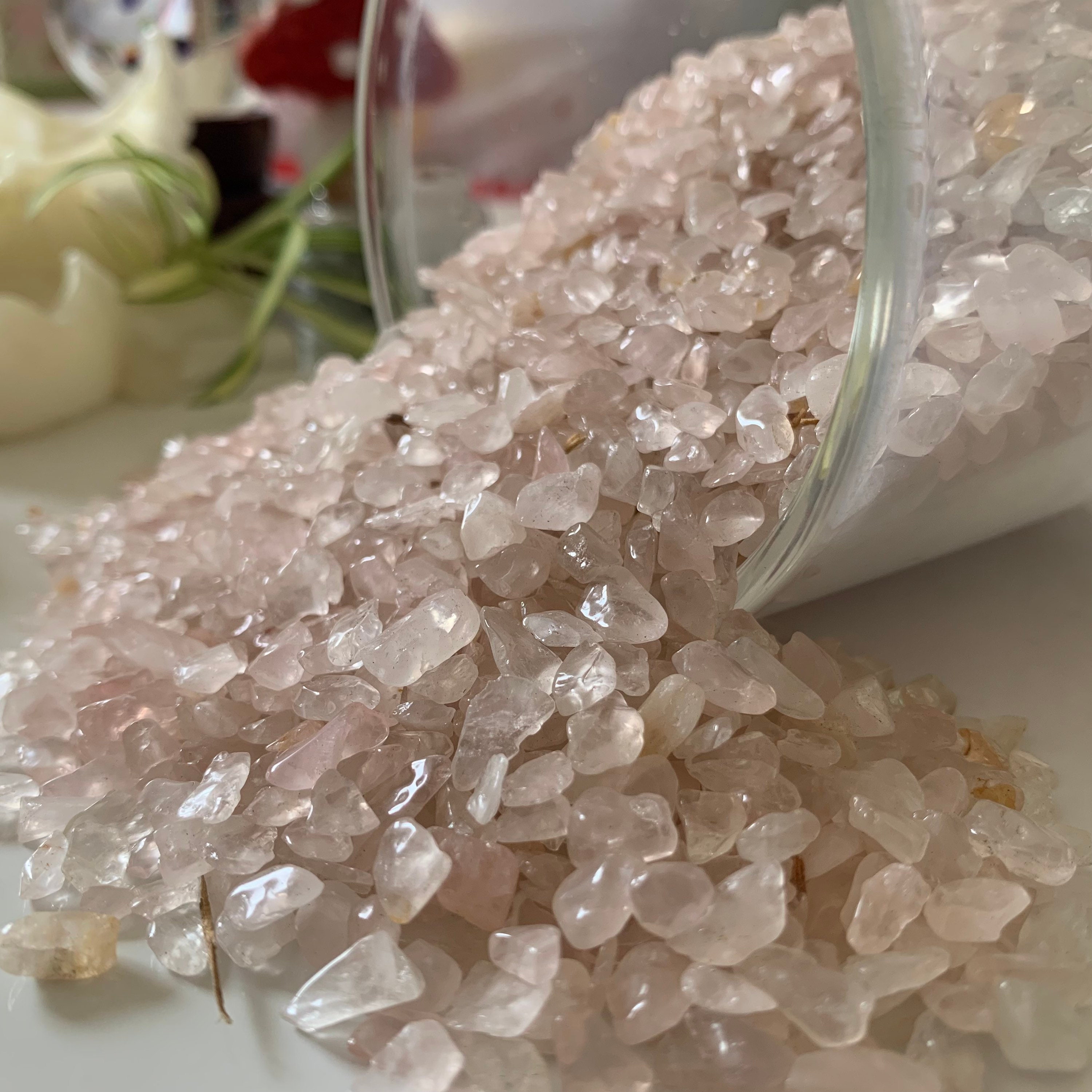 Jar of Rose Quartz Chips for Spell Jars, Witchcraft or crafting