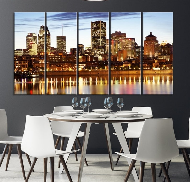 Montreal Wall Art Canvas Print Canada Montreal City Skyline Etsy