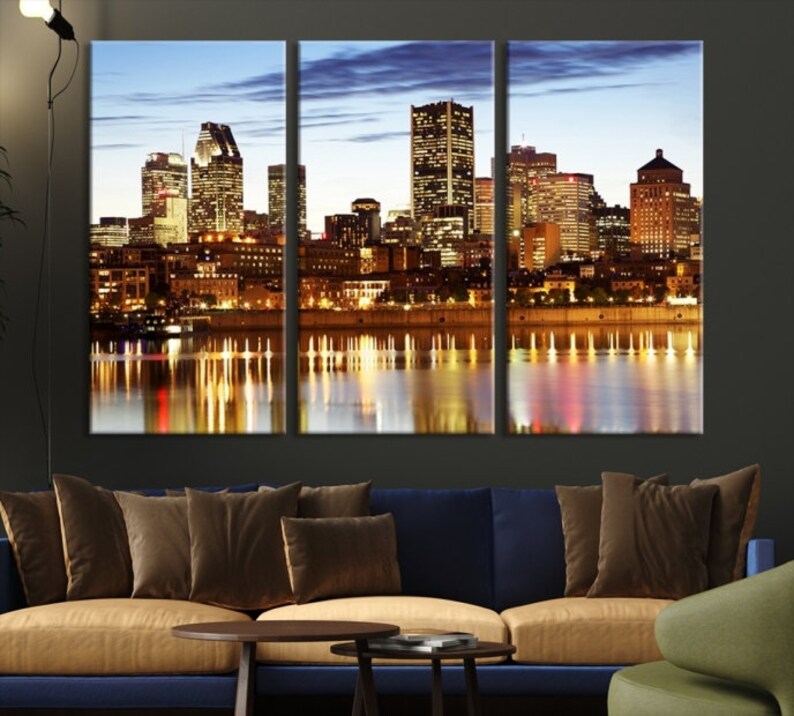 Montreal Wall Art Canvas Print Canada Montreal City Skyline Etsy