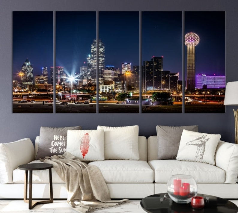 Dallas City Canvas Print Dallas Skyline Dallas Wall Art | Etsy