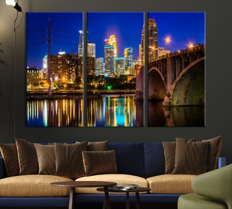 Minneapolis Minnesota Wall Art Print Minneapolis Skyline Etsy