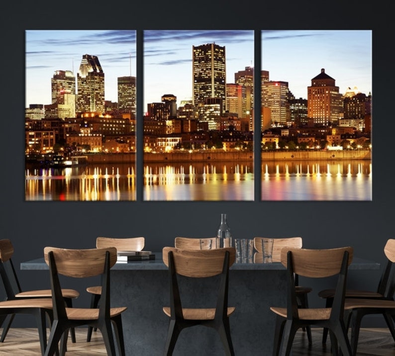 Montreal Wall Art Canvas Print Canada Montreal City Skyline Etsy