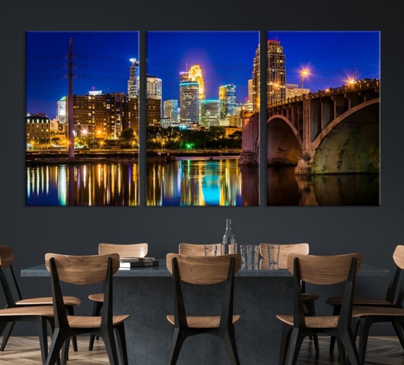 Minneapolis Minnesota Wall Art Print Minneapolis Skyline Etsy