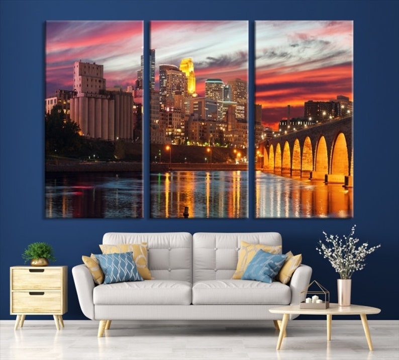 Minneapolis Minnesota Wall Art Print Minneapolis Skyline Etsy