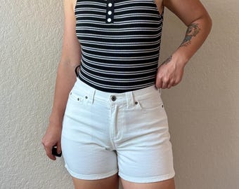 90s Faded Glory White Denim Shorts Vintage Denim Shorts 90s White Denim Shorts Deadstock Vintage Denim Shorts Stretch Denim Shorts 90s Y2K