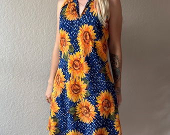 90s Rampage Mini Dress Vintage Floral Sundress 90s Sunflower Dress Rampage Summer Dress 90s Floral Mini Dress Vintage Sleeveless Sun Dress